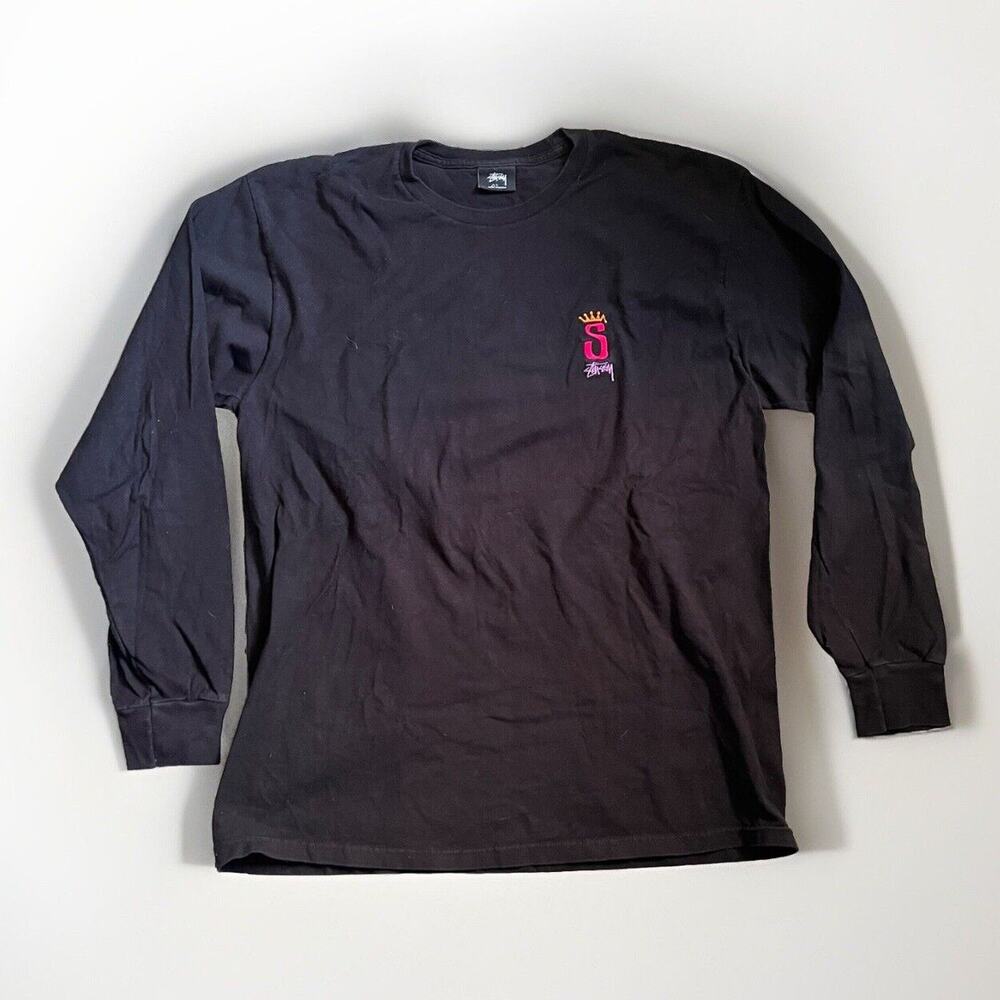 Stussy Men’s Black Long Sleeve Embroidery Size Large